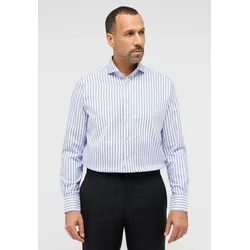 Langarmhemd ETERNA "MODERN FIT", Herren, Gr. 43, Normalgrößen, blau, 100% cotton, tailliert, Langarm Manschette, Hemden, NON IRON (bügelfrei)