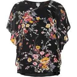 Viskose-Bluse, Druck schwarz, 54