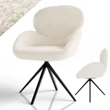 Juskys Drehstuhl Albano - Bouclé Creme