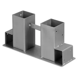 Relaxdays Holzstapelhilfe 2er Set Metall 0,18 m x 0,36 m Silber