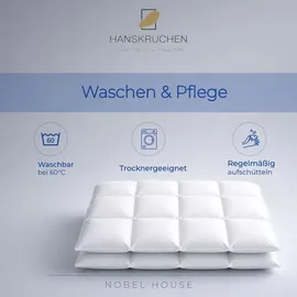 HANSKRUCHEN GmbH Hanskruchen Nobel House Luxus Daunendecke, Medium, Baumwolle, 135 x 220 cm