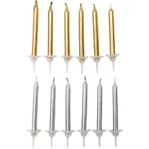 Rico Design Let's Party Kerzenset 24 St. gold/silber
