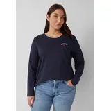 s.Oliver Verkürztes Shirt mit Stickerei-Detail - blau - 46