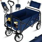 KESSER KESSER® Bollerwagen faltbar Handwagen Transportkarre Gerätewagen inkl. 2 Netztaschen klappbar PVC-Reifen bis 80 kg Tragkraft transportwagen Gartenanhänger ohne Dach