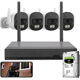 VisorTech Überwachungssystem 4 Kameras Weiß
