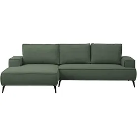 Home Affaire Sitzgruppe HOME AFFAIRE "TVINNU, Polsterecke L-Form, Schlaffunktion, mit Hocker", grün (dunkelgrün), B:275cm H:83cm T:173cm, Sitzmöbel-Sets, Set, stellbar zum Schlafsofa (Krokodilverbinder)