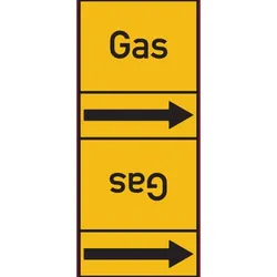Rohrleitungskennzeichen Gas - 33000x105 mm Folie selbstklebend