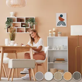 Tectake Wandregal 85 x 48 x 16 cm Weiß