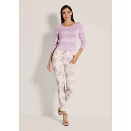 Madeleine Chinos Schlanke Hose mit Unikat-Print Wollweiß 40