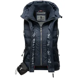 Marikoo Damen, Weste Steppweste gesteppt Frühjahr Übergangsweste B866 [B866-Tais-Navy-Gr.S] - S