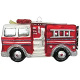 Krebs Glas Lauscha Weihnachtsornament Feuerwehrauto 1-tlg. 7cm