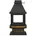 JV Möbel Freistehender Kamin Schwarz aus Edelstahl Holz und Glas