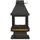 JV Möbel Freistehender Kamin Schwarz aus Edelstahl, Holz und Glas,