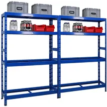 Proregal Mega Deal 2x Reifenregal Tiger 180x120x40 cm bis zu 12 Reifen auf 2 Ebenen mit 2 Fachboden Blau