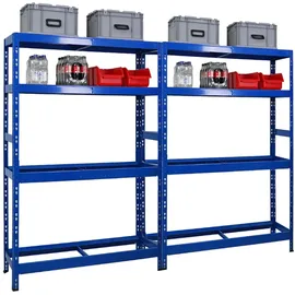 Proregal Mega Deal 2x Reifenregal Tiger 180x120x40 cm bis zu 12 Reifen auf 2 Ebenen mit 2 Fachboden Blau