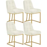 Woltu Esszimmerstuhl Samt beige 4er Set