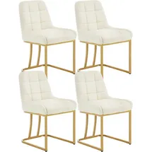 Woltu Esszimmerstuhl Samt beige 4er Set