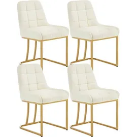Woltu Esszimmerstuhl Samt beige 4er Set