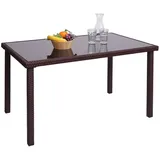 MCW Poly-Rattan Tisch MCW-G19, Gartentisch Balkontisch, 120x75cm ~ braun