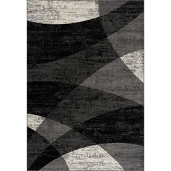 Teppich SANAT "Vintage 1690", schwarz, B:200cm H:13mm L:290cm, Kunstfaser, Teppiche, Vintage Optik, Wohnzimmer, Kurzflor