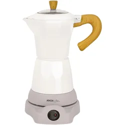 Jocca elektrische Espresso Kaffeemaschine in weiß für bis zu 6 Tassen mit 360° drehbarem Kopf