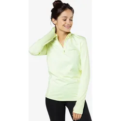 Laufshirt langarm Damen warm mit Reißverschluss - gelb 36