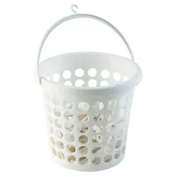 Wäscheklammer-Körbchen JOLANTE, Weiß - Kunststoff - mit 24 Wäscheklammern
