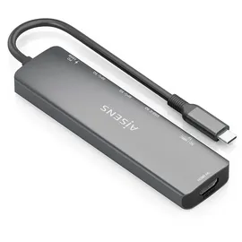 AISENS ASUC-7P026-GR USB-C Dockingstation + USB Hub, Grau