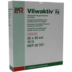 Vliwaktiv AG Aktivkohle Saugkompresse mit Silber 10 St