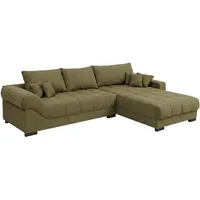 Ecksofa - olive - Boxspringfederung - Webstoff