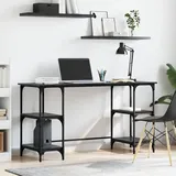 vidaXL Schreibtisch mit Regal Schwarz Eichen-Optik 140 x 50 x 75 cm