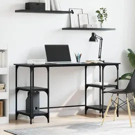 vidaXL Schreibtisch mit Regal Schwarz Eichen-Optik 140 x 50 x 75 cm