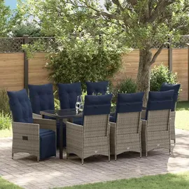 vidaXL Gartenmöbel-Set 9-tlg. Grau