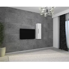 VCM Wandregal 30 x 30 x 115 cm Weiß