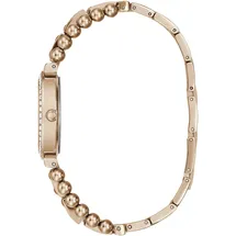GUESS Gala Damen Armbanduhr, Edelstahl, 30 mm, Edelstahlarmband, Rose Gold, 3 bar, Zifferblatt: Schwarz, GW0401L3