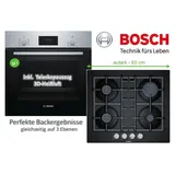 Bosch Einbau-Backofen HBF114ESO mit Gaskochfeld PNP6B6B90 - autark, 60cm