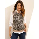 Sieh an! Pullunder in beige-schwarz-gemustert | Gr.: 56