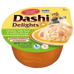 Inaba DASHI Ergänzungsfuttermittel für Katzen - Brühe mit Huhn- und Thunfischgeschmack 70 g (Rabatt für Stammkunden 3%)