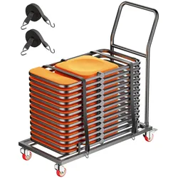 VEVOR Klappstuhlständer Stuhlwagen 25 Stühle 136kg L-Form 1080x508x1090mm