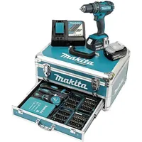 Makita DHP482RFX9 inkl. 2 x 3 Ah + Alukoffer + 96-tlg. Zubehör