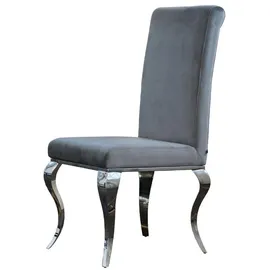 KAWOLA Esszimmerstuhl LEIA Barock Velvet grau