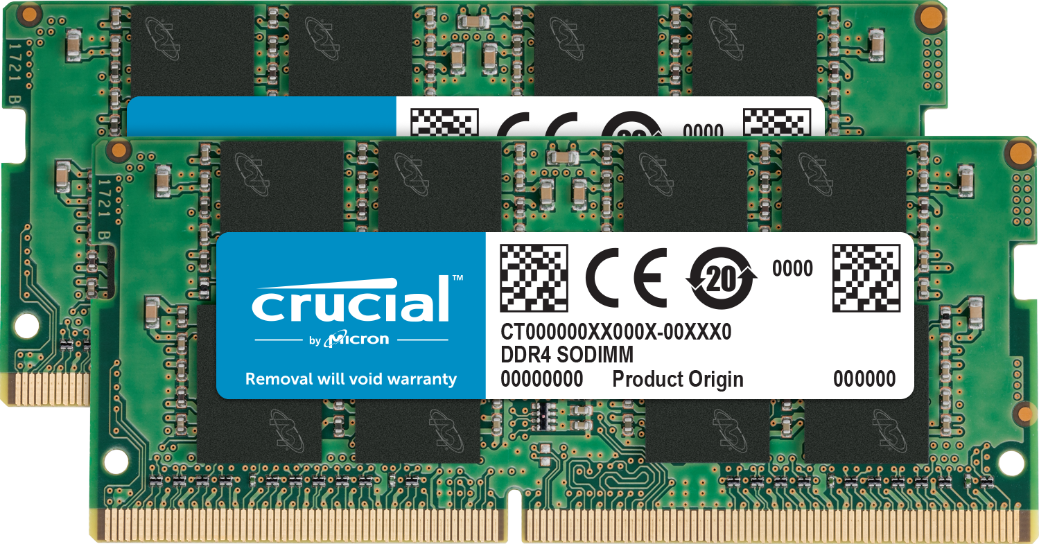 Crucial Laptop Memory (2 x 8GB, 3200 MHz, DDR4-RAM, SO-DIMM), RAM, Grün