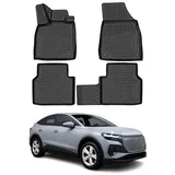 Omac Gummimatten Fußmatten kompatibel mit Audi Q4 e-tron 2021-2026 TPE Matten Schwarz 4X