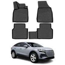 Omac Gummimatten Fußmatten kompatibel mit Audi Q4 e-tron 2021-2026 TPE Matten Schwarz 4X