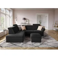 sit&more Ecksofa Vincenzo L-Form, inklusive Kopfteilverstellung, wahlweise mit Bettfunktion, Bettkasten schwarz