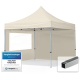 TOOLPORT Faltpavillon 3 x 3 m inkl. 2 Seitenteile creme