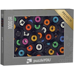 puzzleYOU Puzzle Puzzle 1000 Teile XXL „Vinyl-Schallplatten“, 1000 Puzzleteile, puzzleYOU-Kollektionen Musik, Menschen, Nostalgie