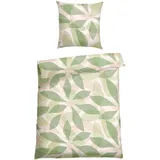 SCHIESSER Bettwäscheset Lea - Renforcé - 2-teilig - 135 x 200 cm - Grün