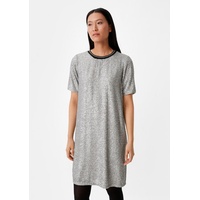 Comma, comma casual identity Minikleid Kurzes Chiffon-Kleid mit Pailletten Pailletten silberfarben