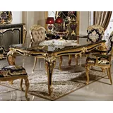 Casa Padrino Luxus Barock Esstisch Schwarz / Gold 220 cm